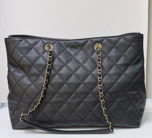 Chanel Medium Classic CC Shopping Tote Quilted Calfskin