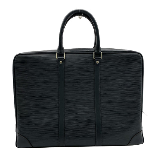 Louis Vuitton Black Leather Porte Document Business briefcase bag