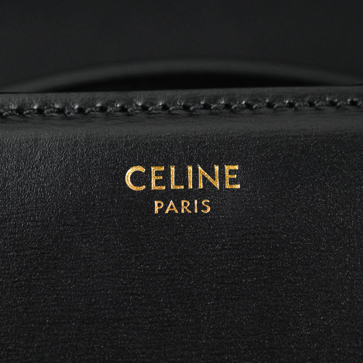 Celine Shiny Calfskin Medium Triomphe Black