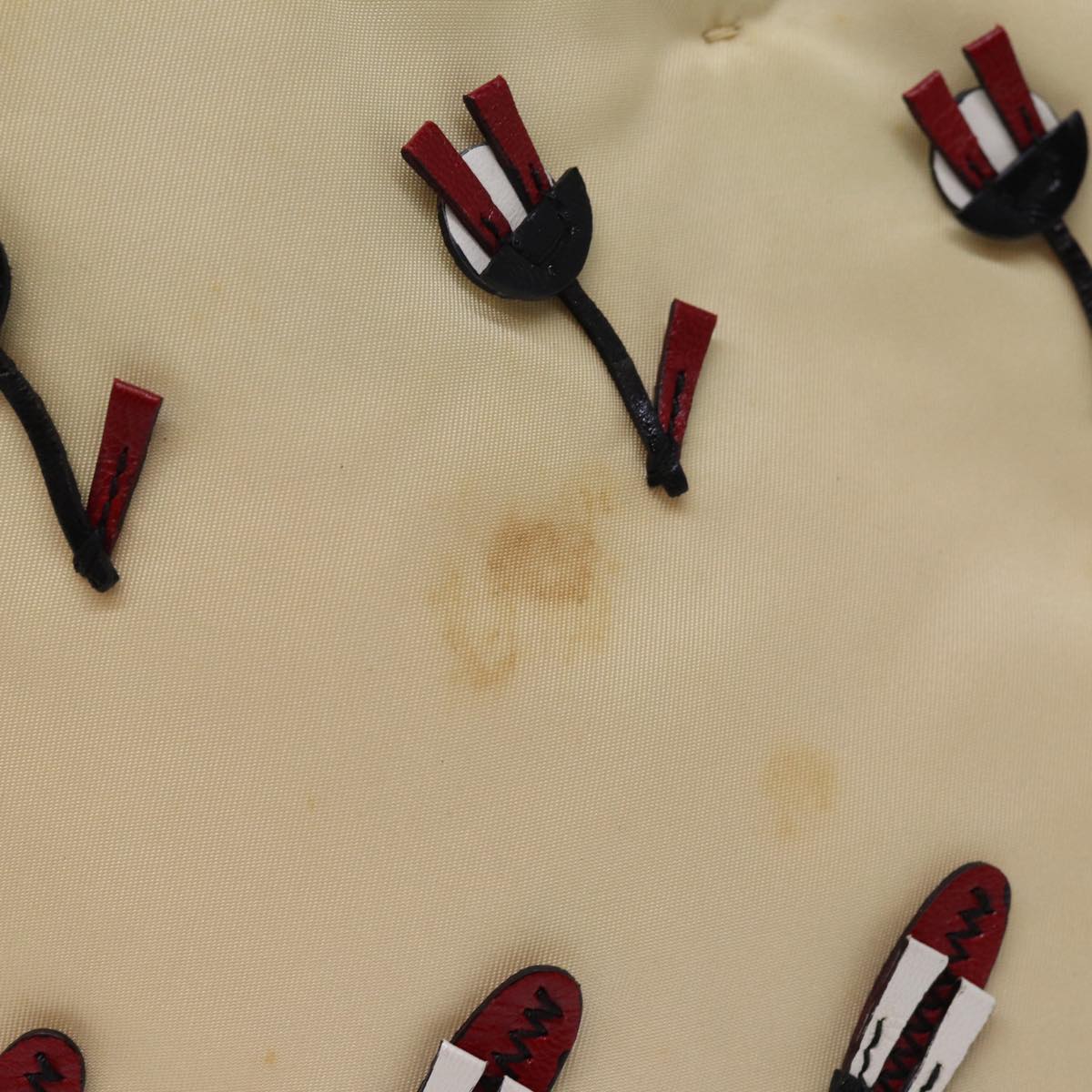 PRADA Tote Bag Nylon Beige Auth 76973