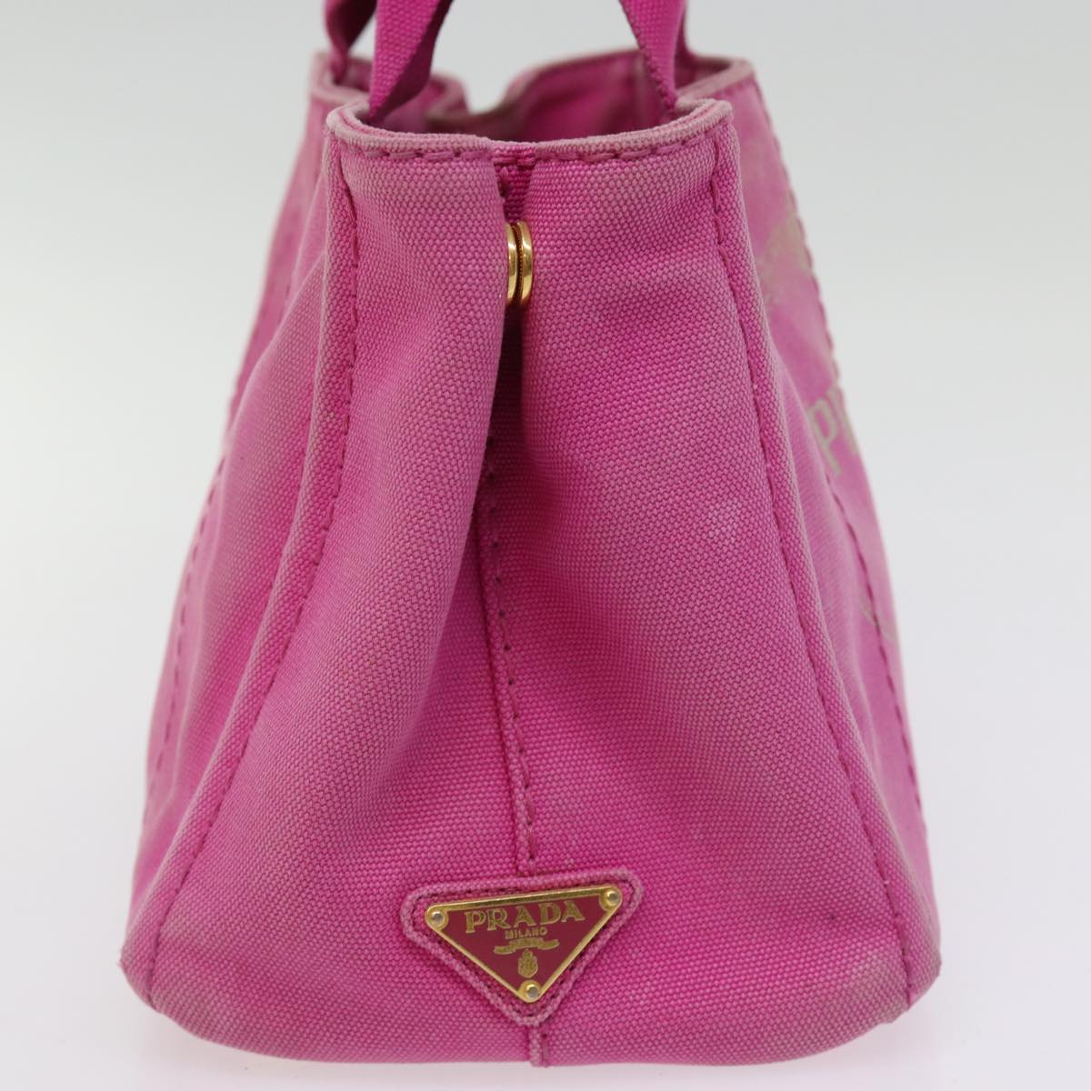 PRADA Canapa PM Hand Bag Canvas 2way Pink Auth 76984