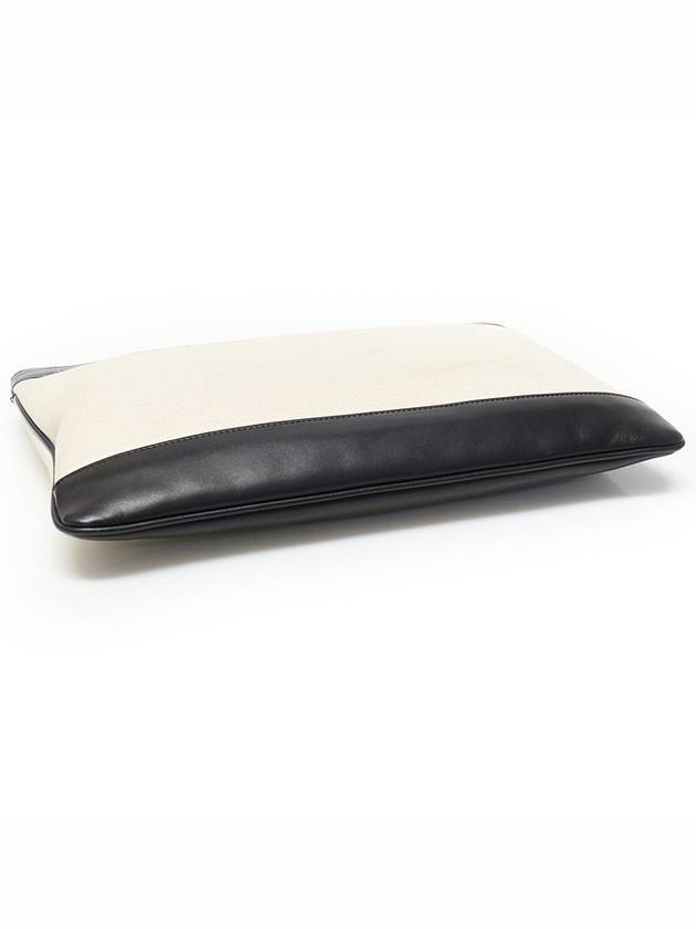 Luxury Balenciaga  420407 Cotton Canvas Navy Clip M Clutch