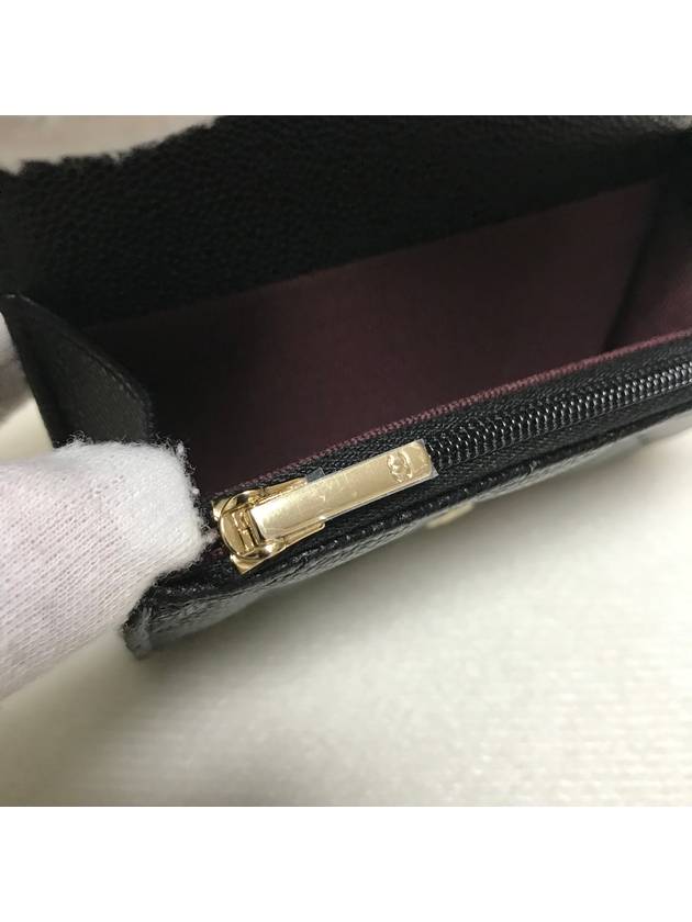 Classic Gold Logo Caviar Card Wallet Black Chanel