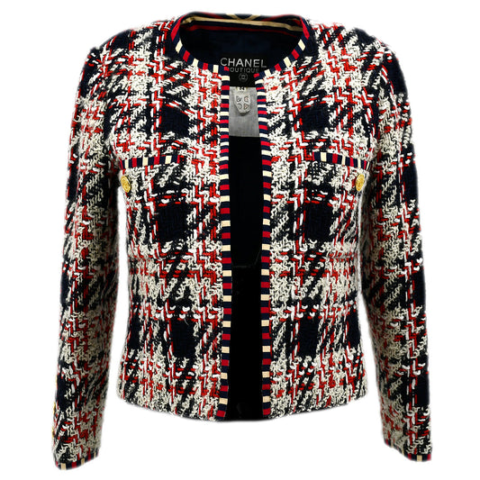 Chanel Collarless Jacket Red #38