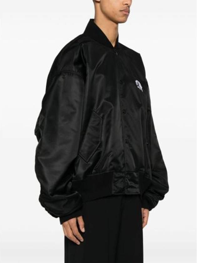 Luxury Balenciaga  New York Embroidery Bomber Jacket Black