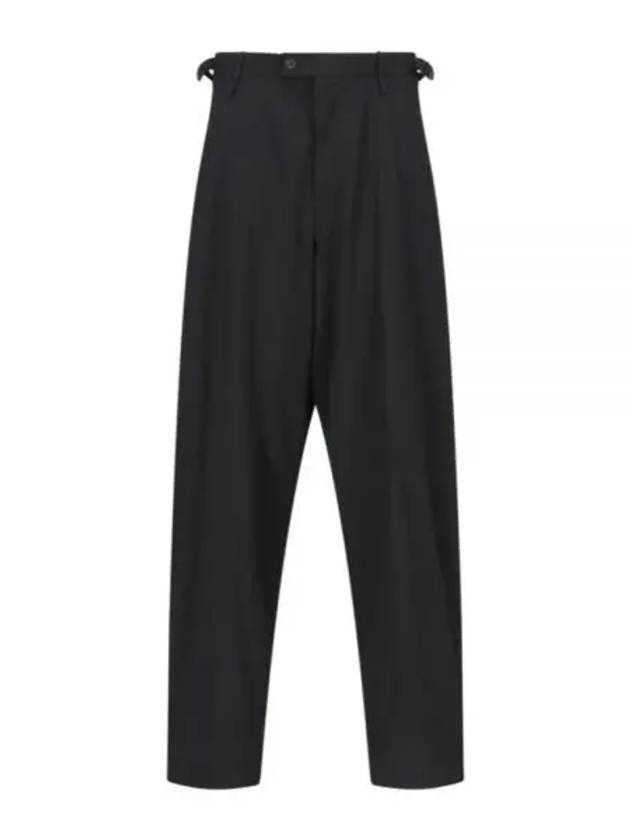Luxury Balenciaga  Waist Buckle Strap Straight Pants Black
