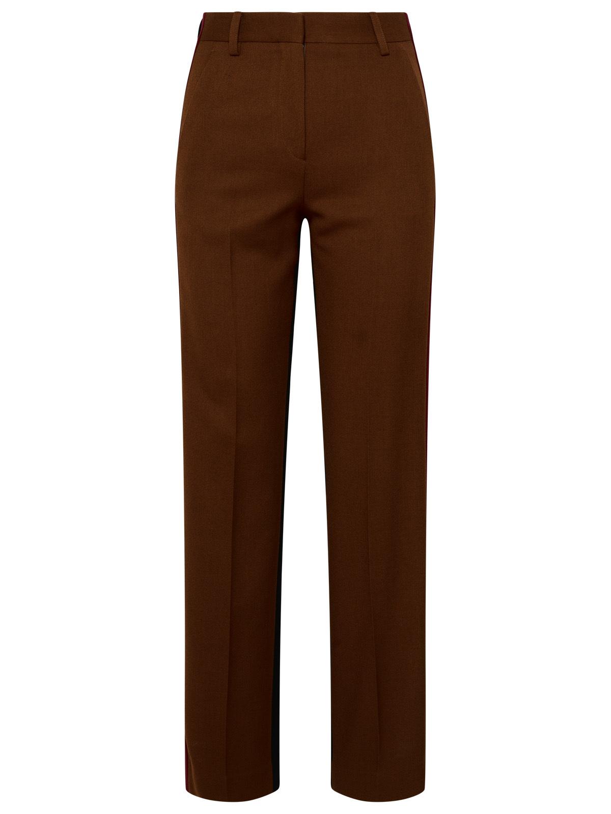 Burberry Brown Wool Blend Lottie Pants Woman