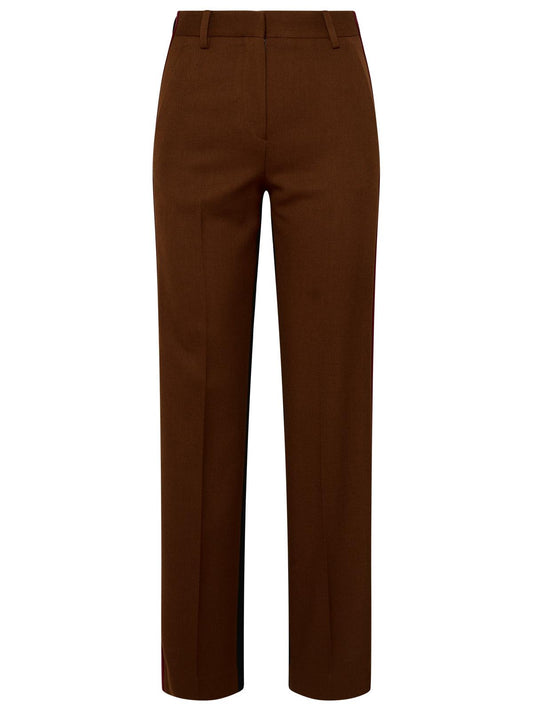 Burberry Brown Wool Blend Lottie Pants Woman