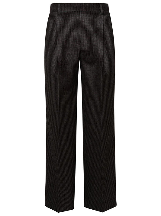 Burberry Grey Wool Gaelle Pants Woman