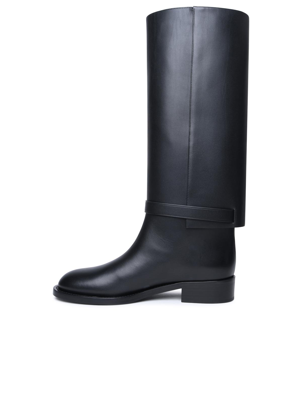 Burberry Black Leather Boots Woman