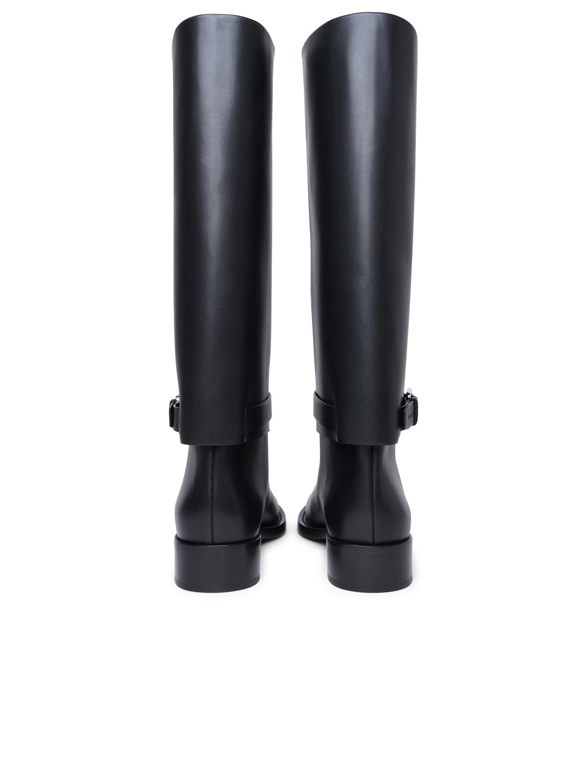 Burberry Black Leather Boots Woman