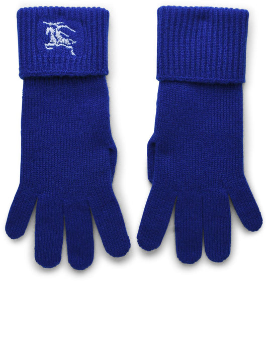 Burberry Blue Cashmere Blend Gloves Woman