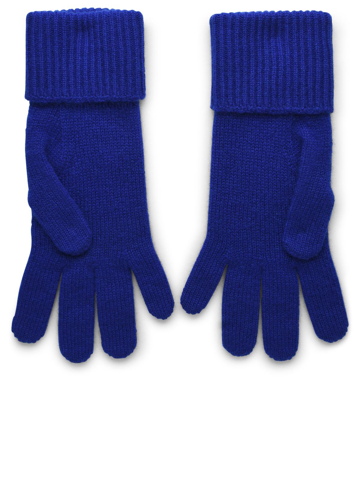 Burberry Blue Cashmere Blend Gloves Woman