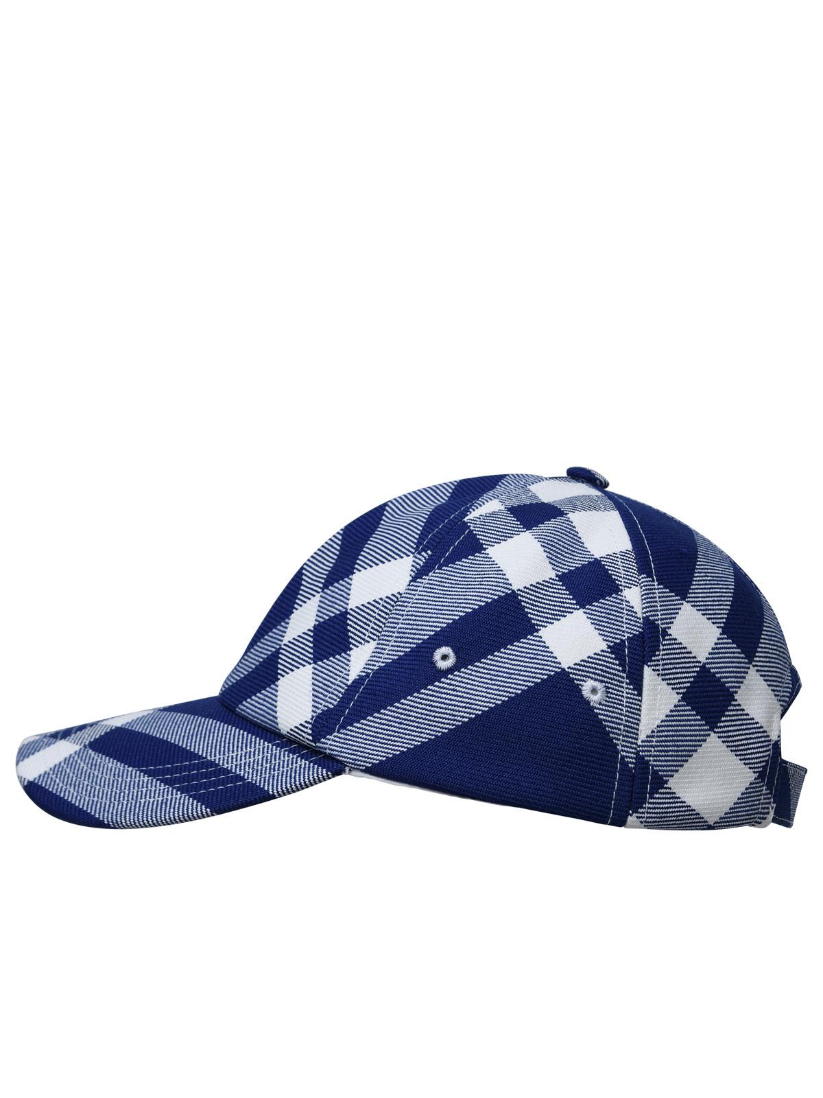 Burberry 'Check' Blue Wool Blend Hat Woman