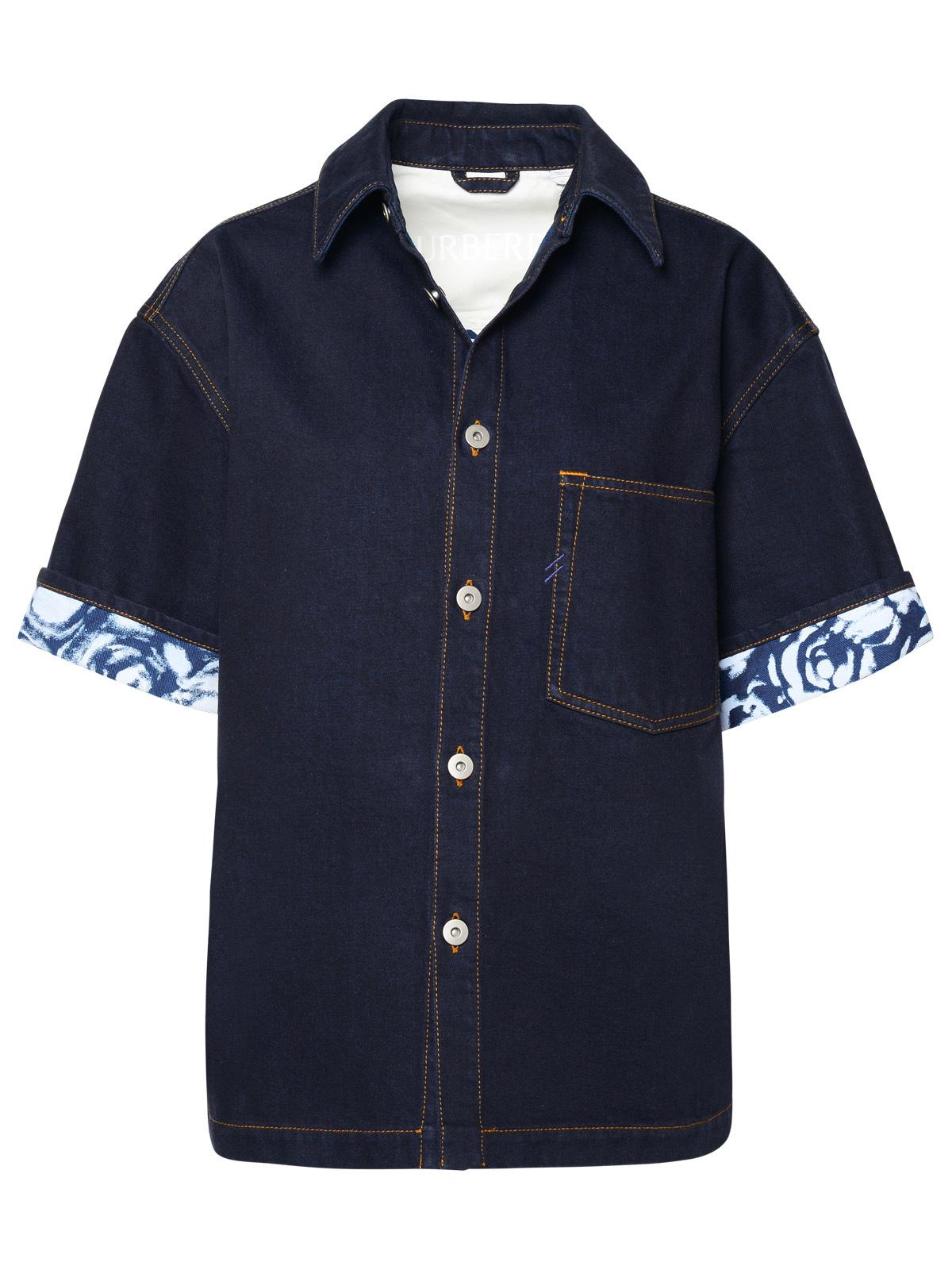 Burberry Blue Cotton Shirt Woman