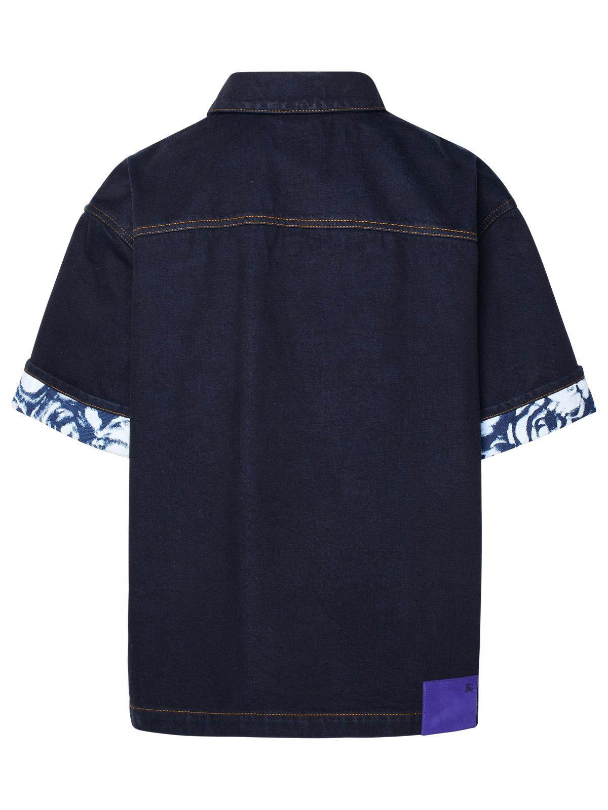 Burberry Blue Cotton Shirt Woman