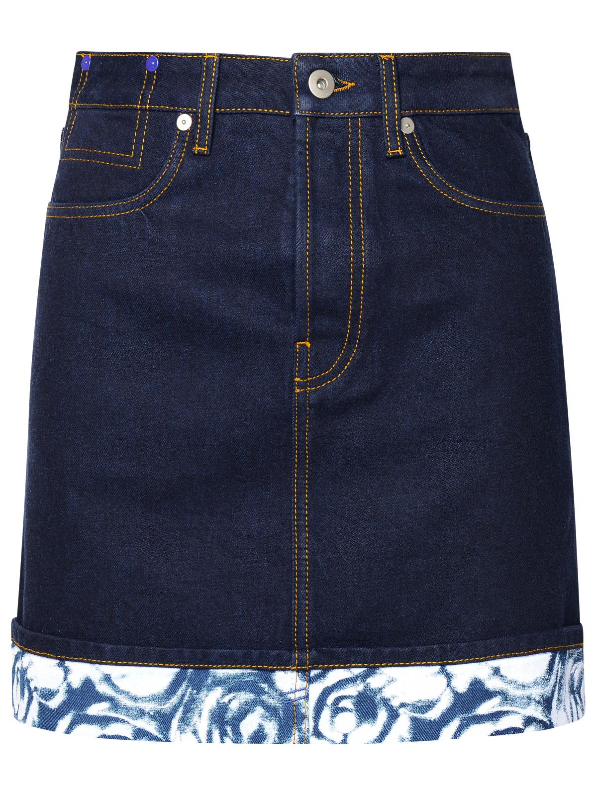 Burberry Indigo Blue Cotton Miniskirt Woman