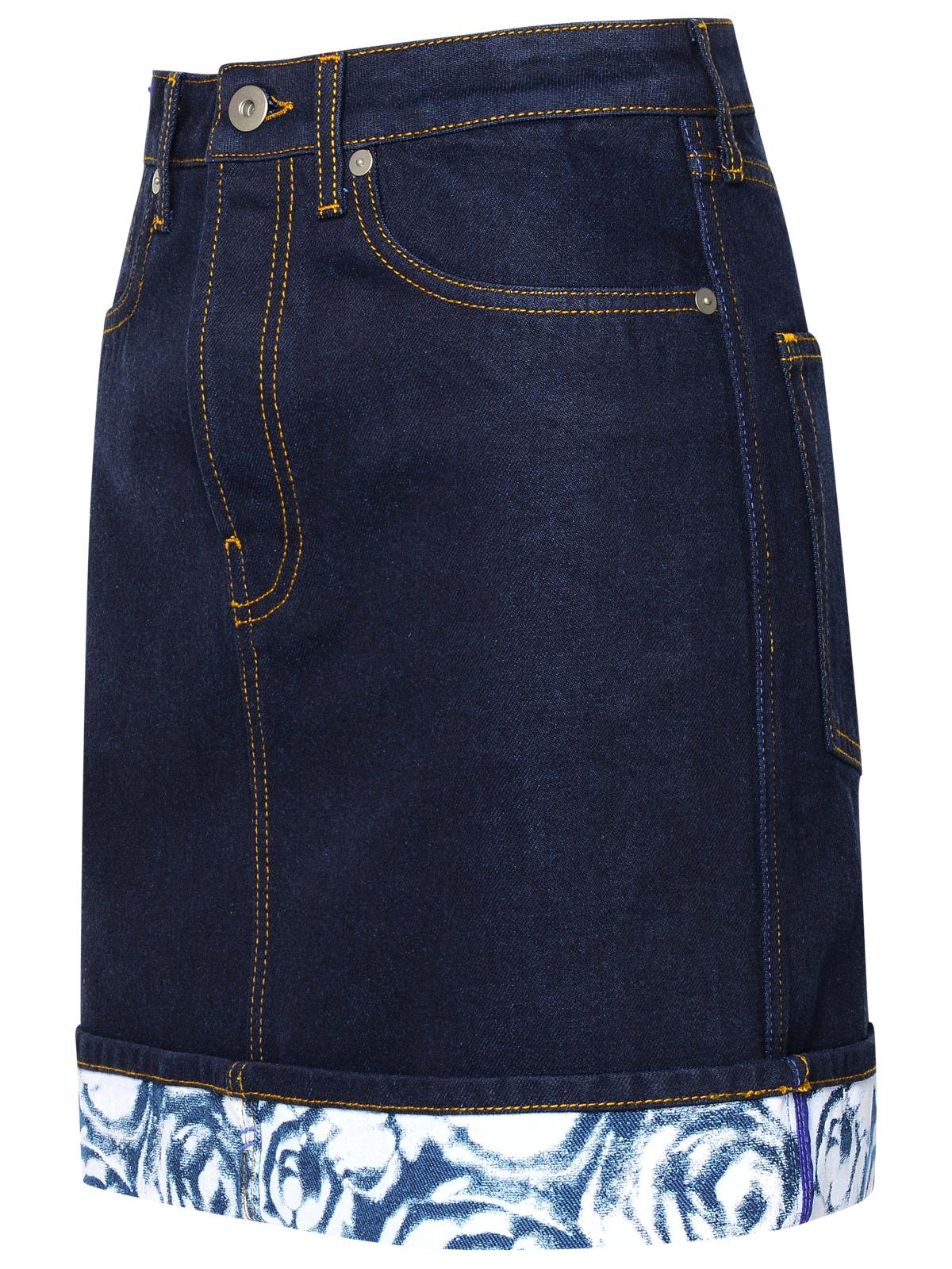 Burberry Indigo Blue Cotton Miniskirt Woman