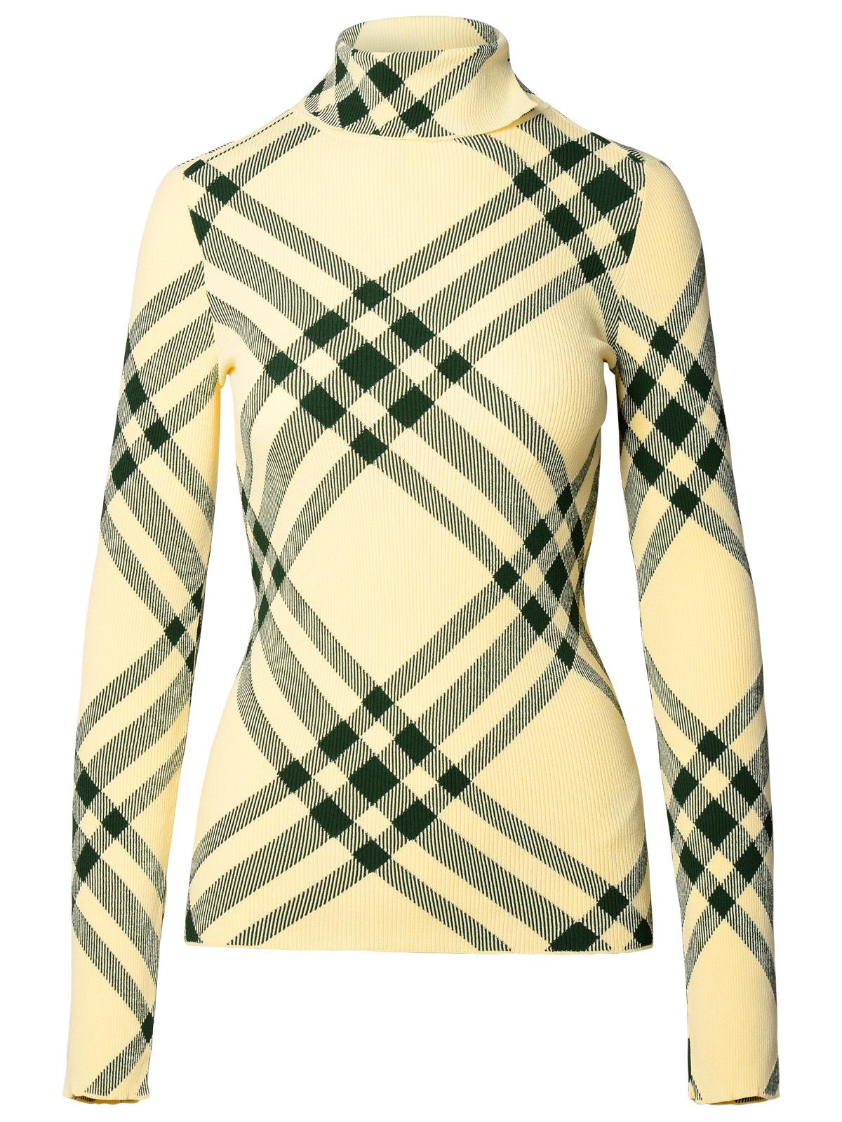 Burberry Ivory Viscose Blend Turtleneck Sweater Woman