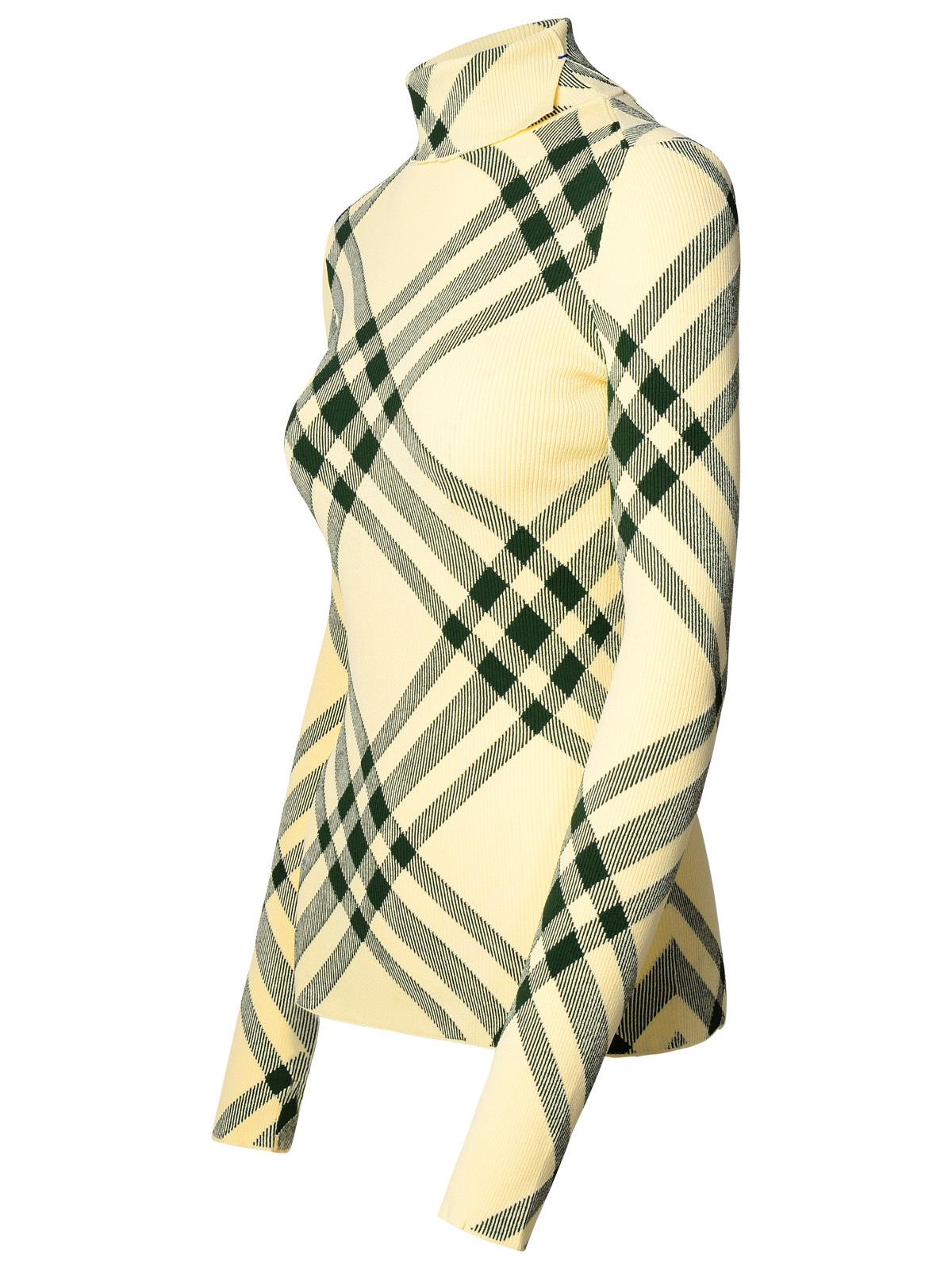 Burberry Ivory Viscose Blend Turtleneck Sweater Woman