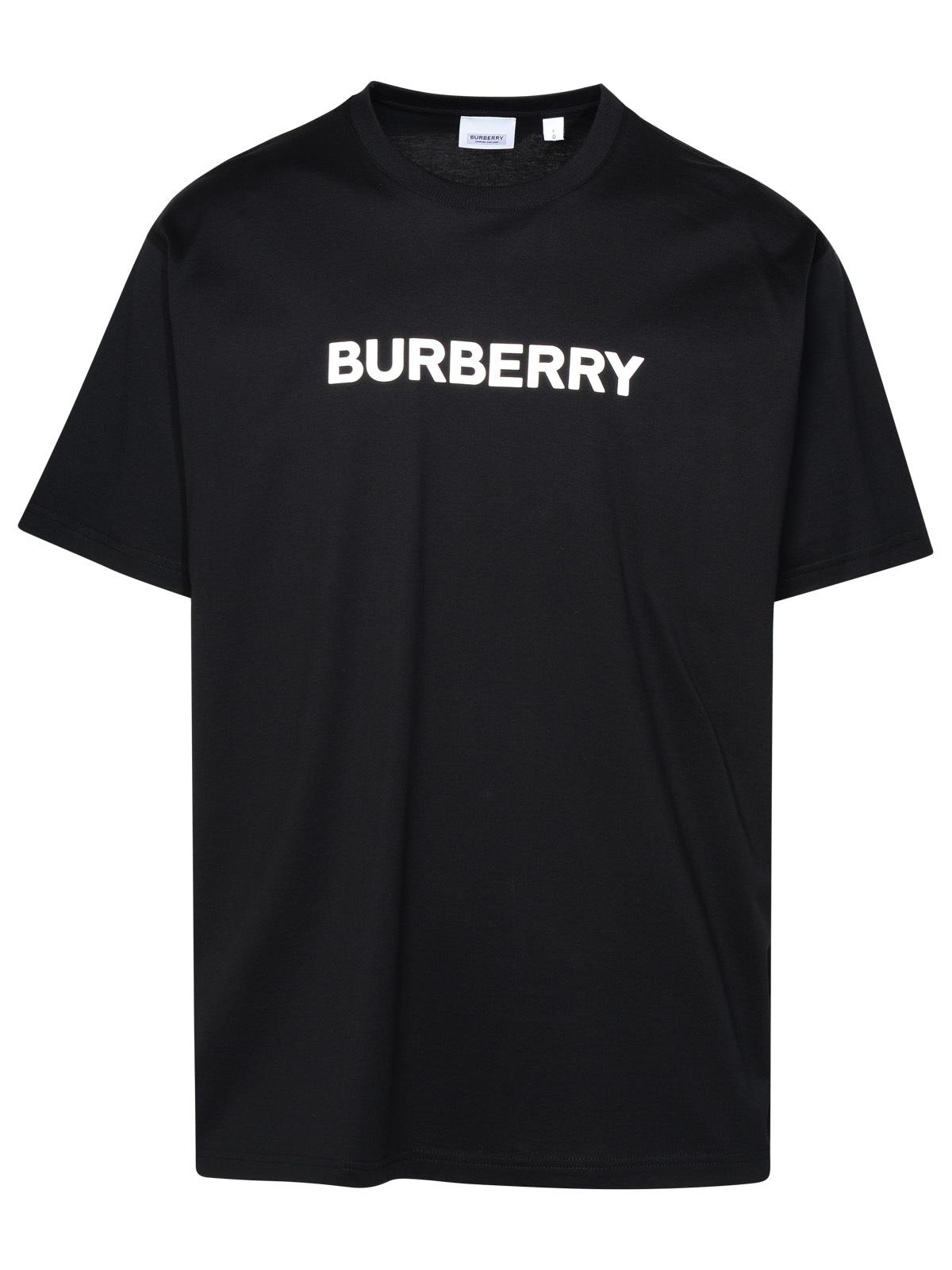 Burberry Black Cotton T-Shirt Man
