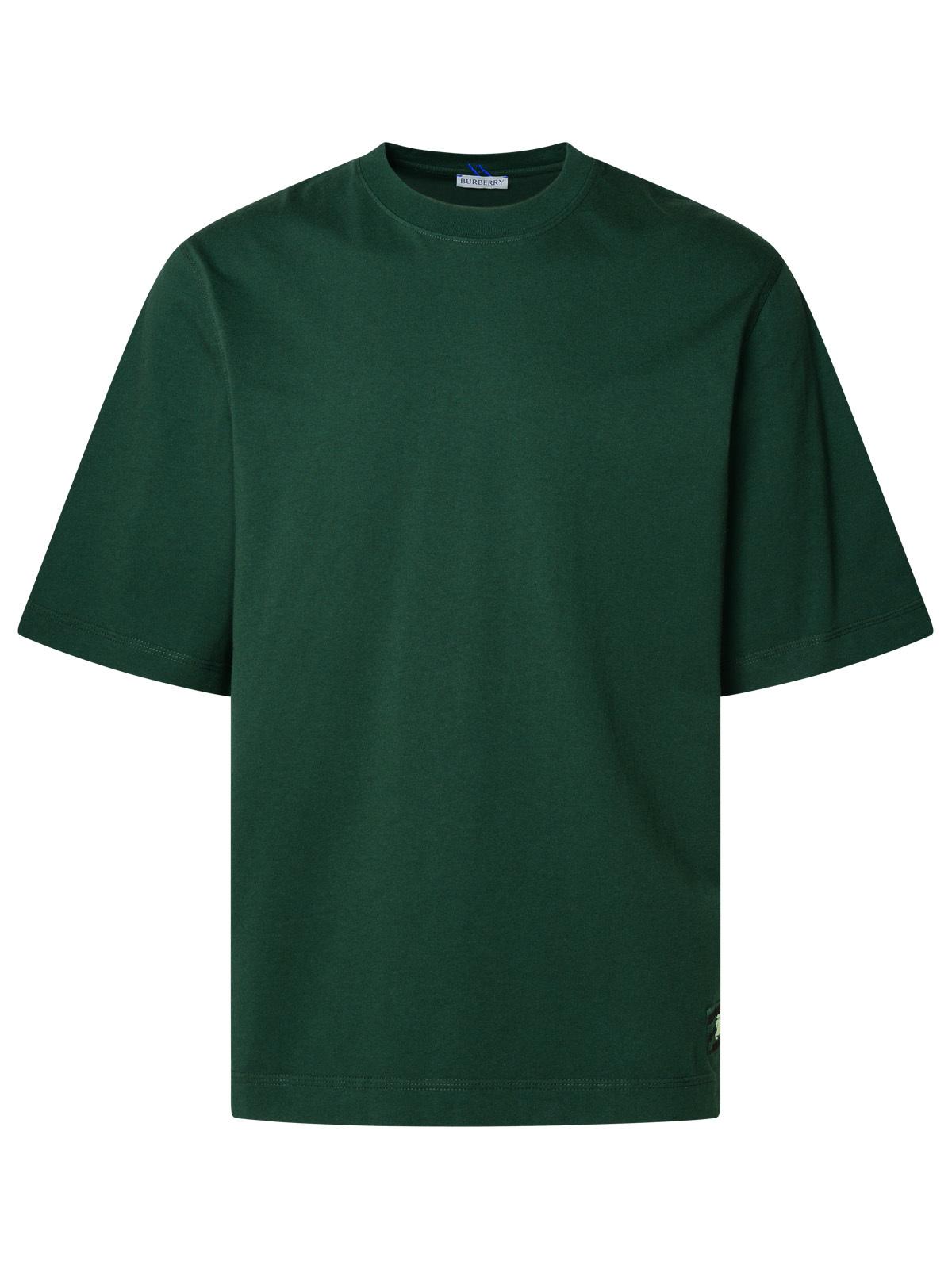 Burberry Green Cotton T-Shirt Man
