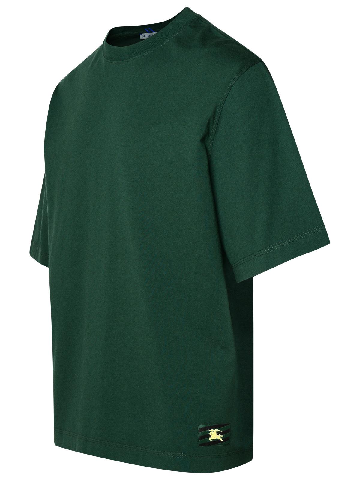 Burberry Green Cotton T-Shirt Man