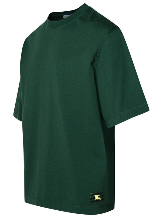 Burberry Green Cotton T-Shirt Man