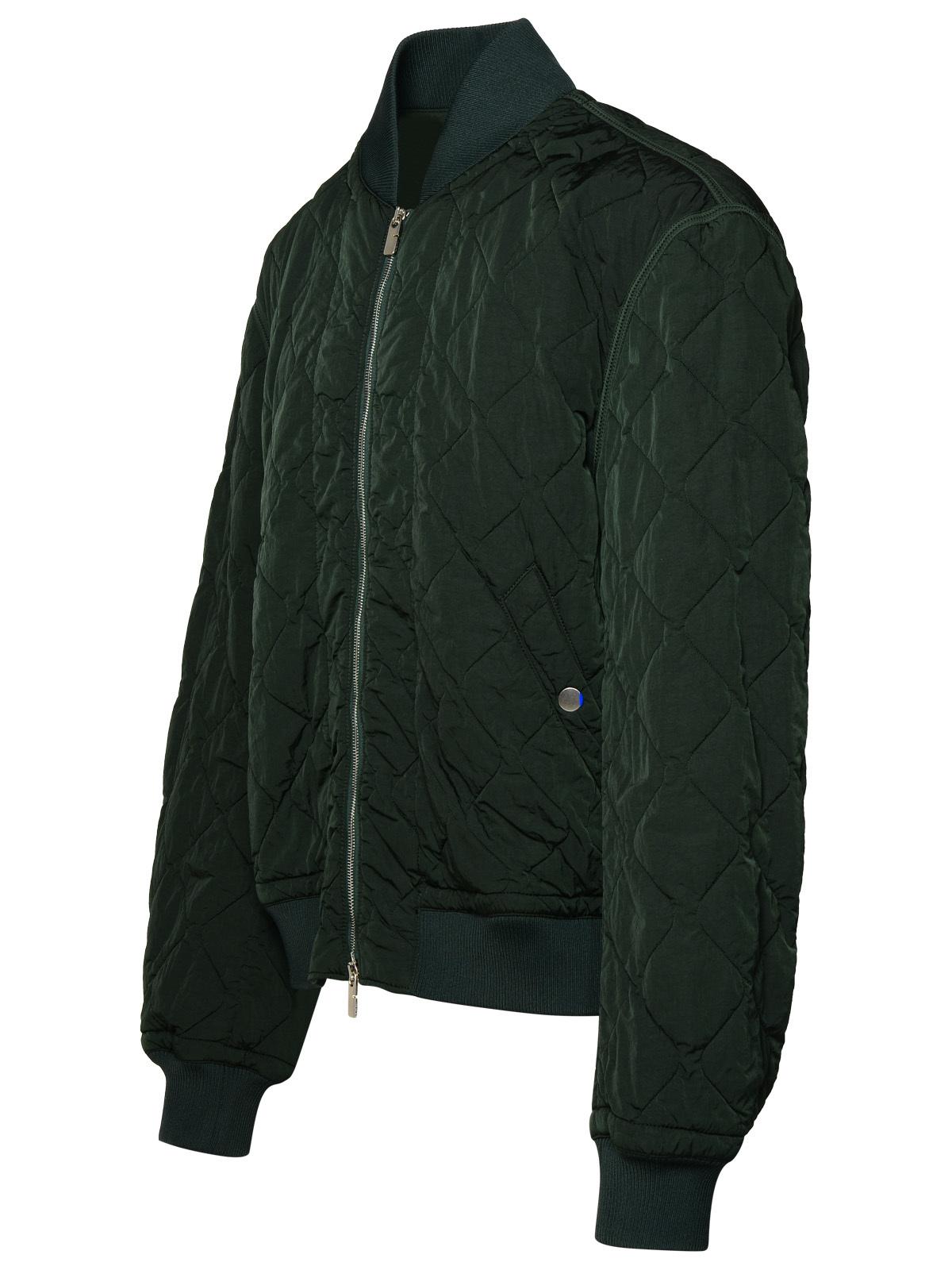 Burberry Bomber Jacket In Green Nylon Man