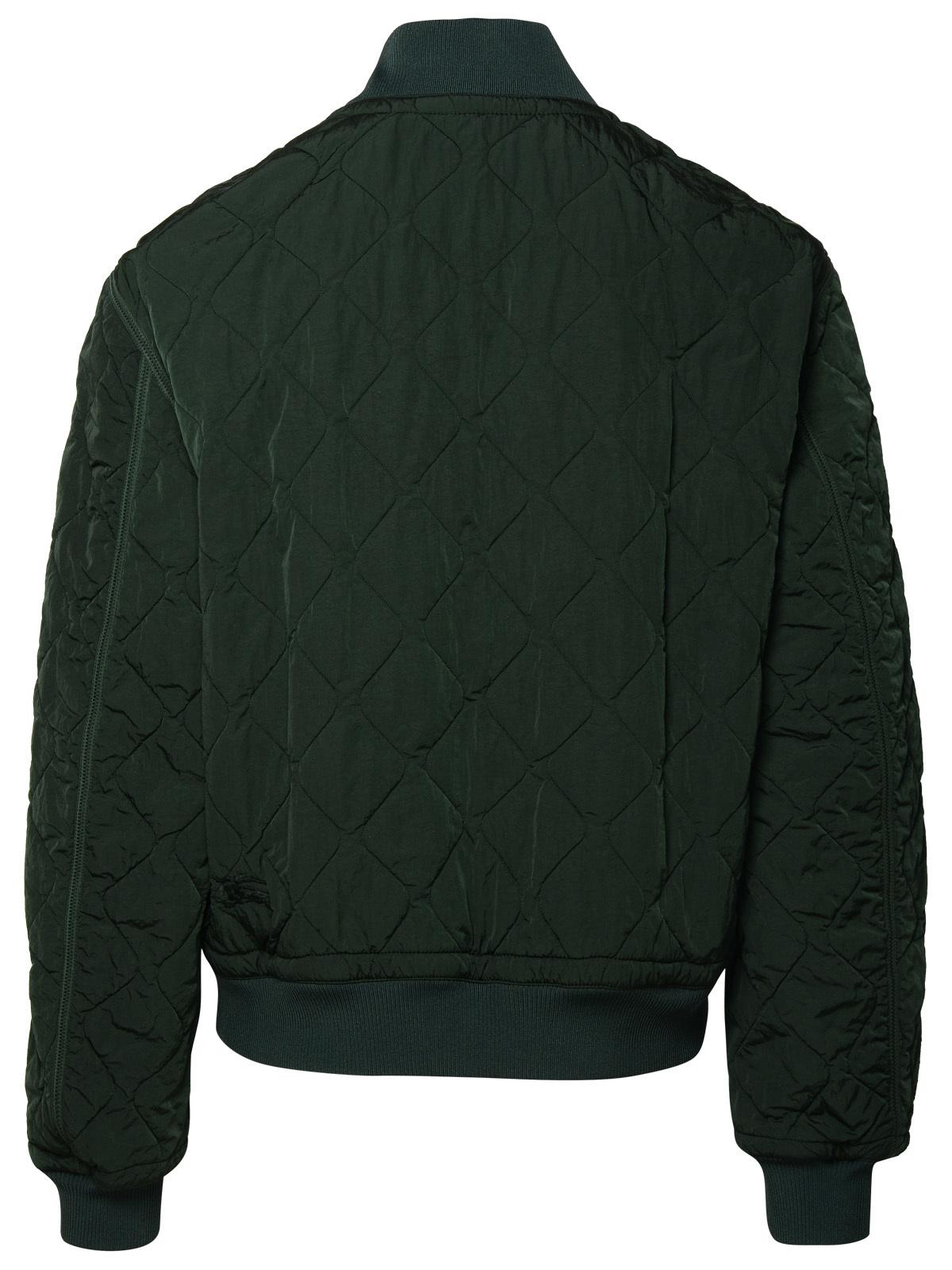 Burberry Bomber Jacket In Green Nylon Man