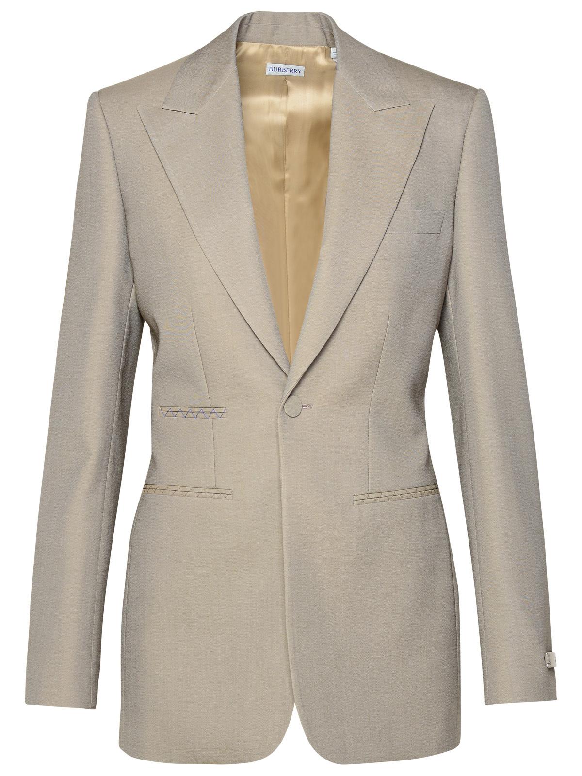 Burberry Beige Virgin Wool Blazer Woman