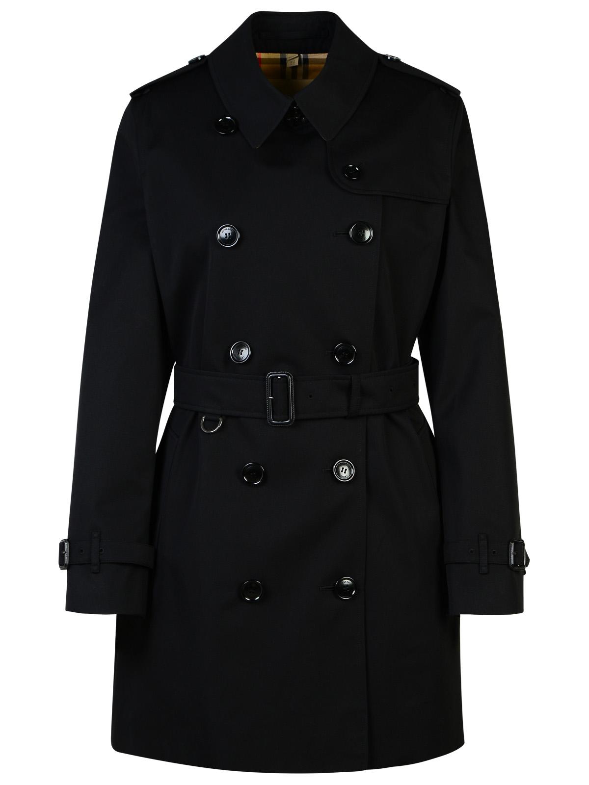 Burberry 'Kensington' Black Polyester Trench Coat Woman