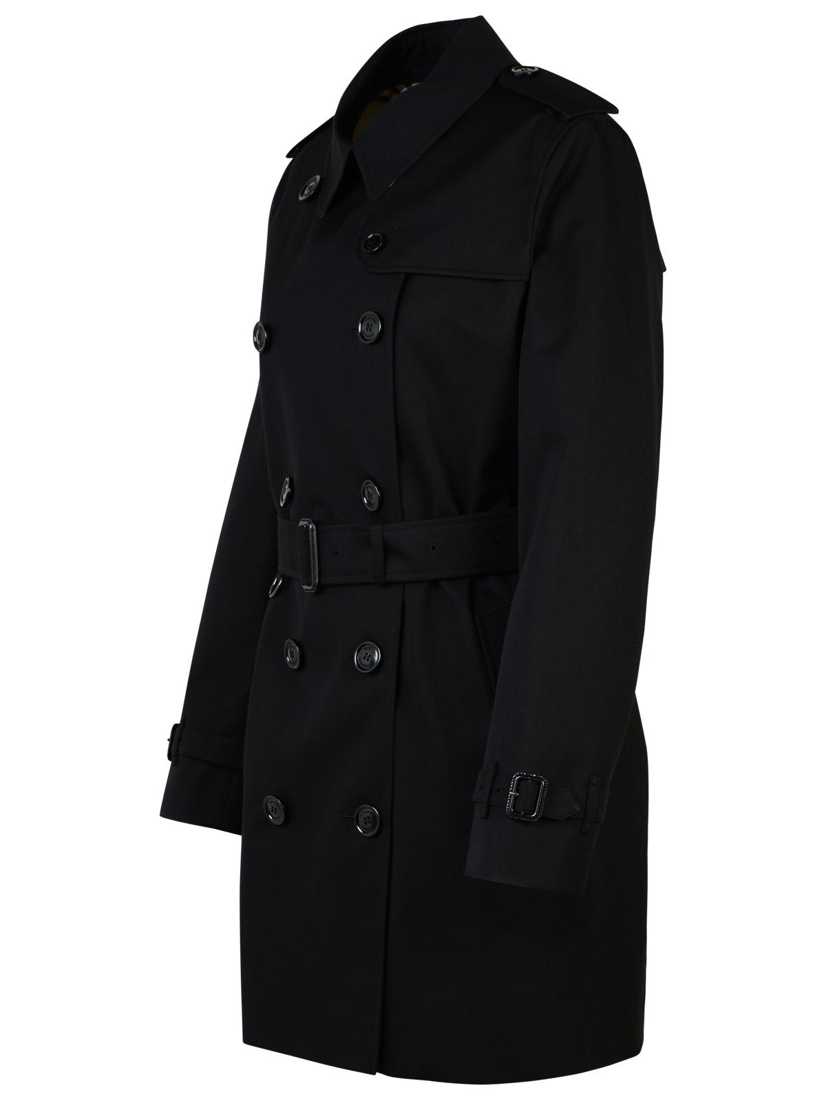 Burberry 'Kensington' Black Polyester Trench Coat Woman