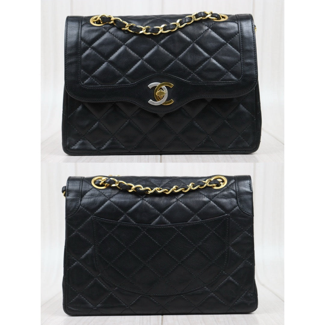 Good ( Rank AB) ｜ CHANEL Paris Limited Series Matrasse Classic Double Flap 22 Shoulder Bag Black Made In 1989-1991 Year｜25020501