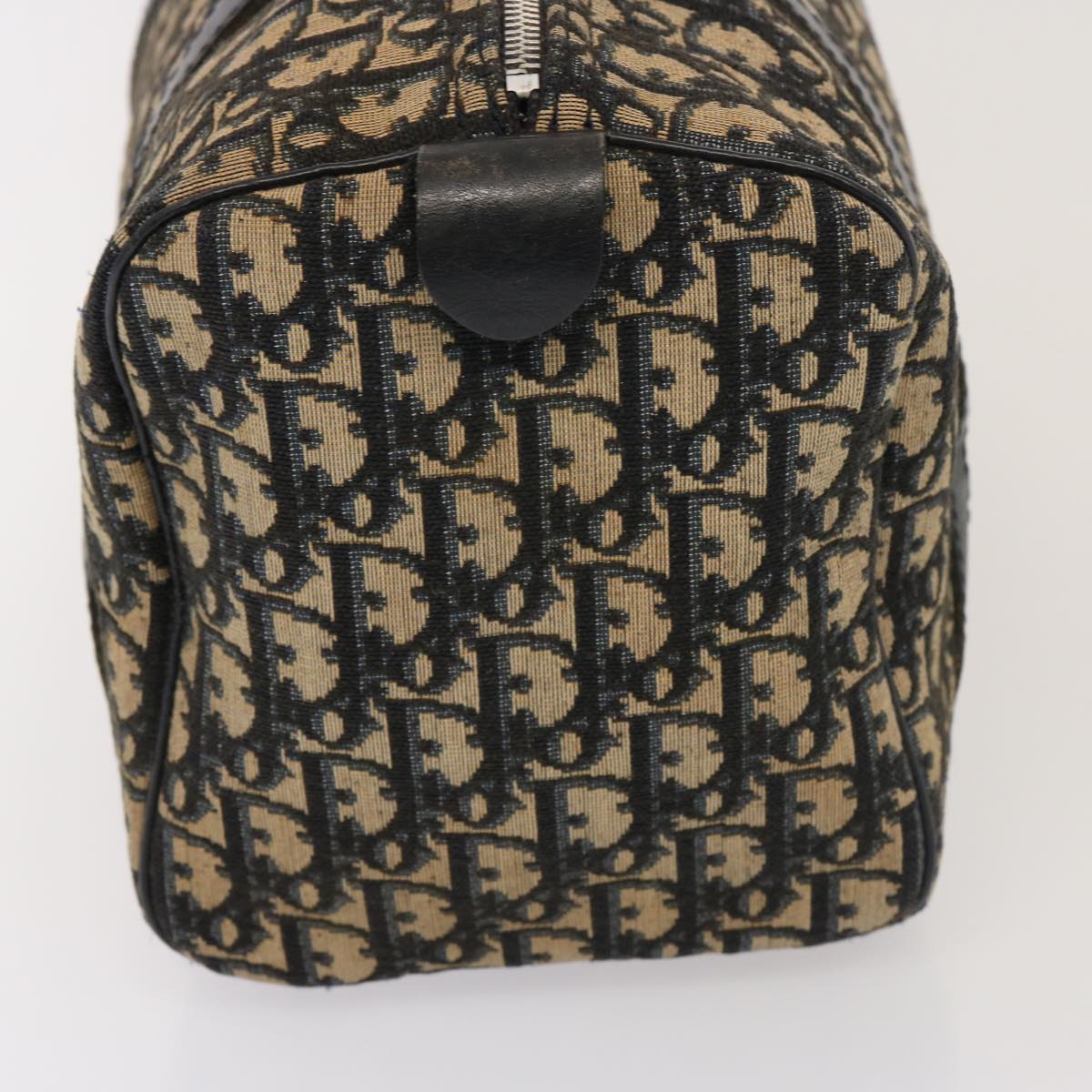 CHRISTIAN DIOR Trotter Canvas Boston Bag Navy Auth 77041