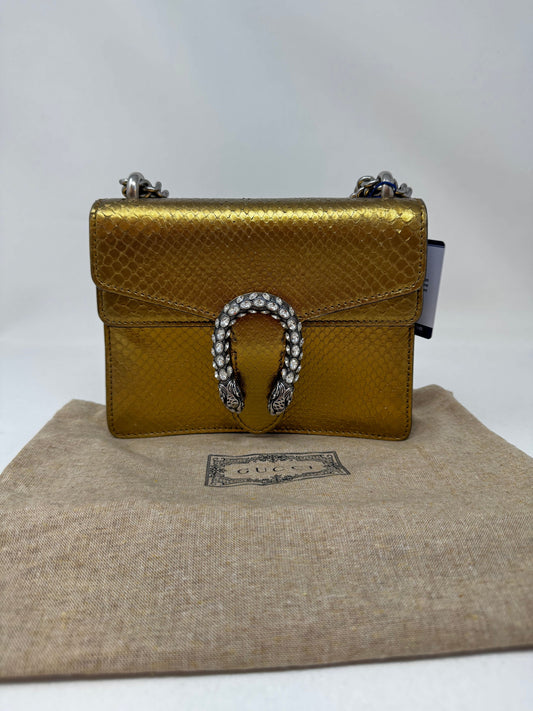 Gucci Python Mini Dionysus Bag - Gold Shoulder Bags, Handbags B-