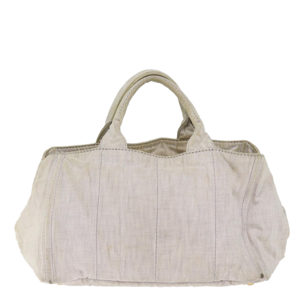 PRADA Canapa MM Hand Bag Canvas 2way Gray Auth 77360