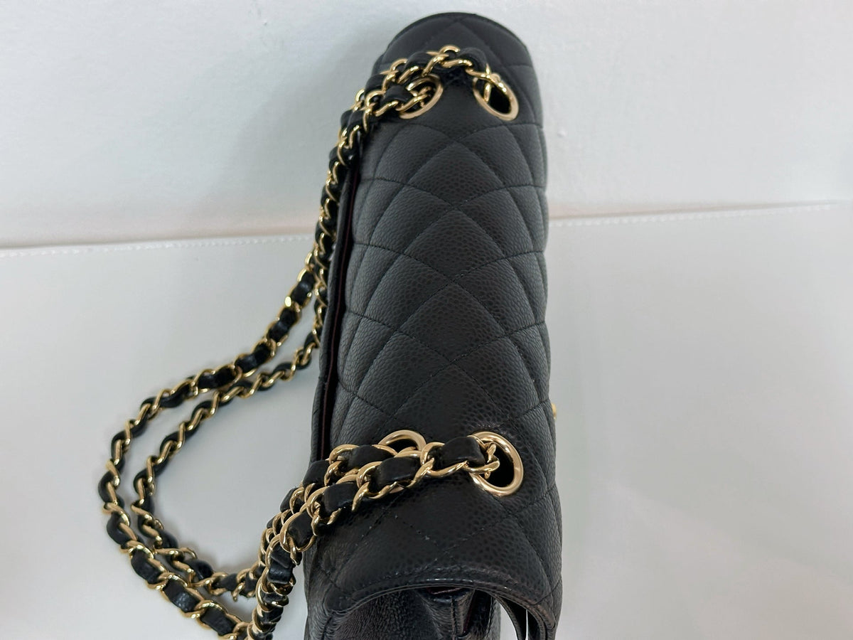 Chanel Small Classic Quilted Caviar Double Flap Bag Black