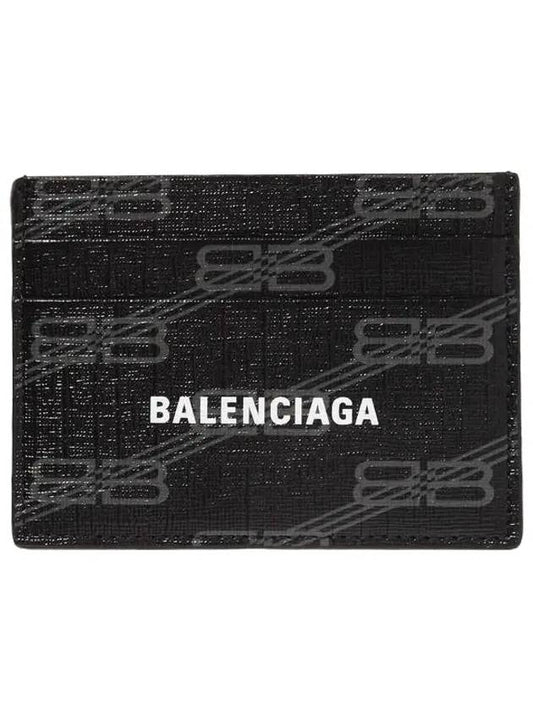 Luxury Balenciaga  BB Monogram Card Wallet Black
