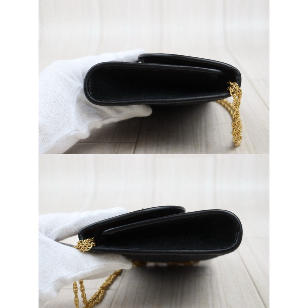 Very Good ( Rank A)｜ CHANEL Mini Coco Mark Matrasse Canvas Chain Shoulder Bag Black｜25032704