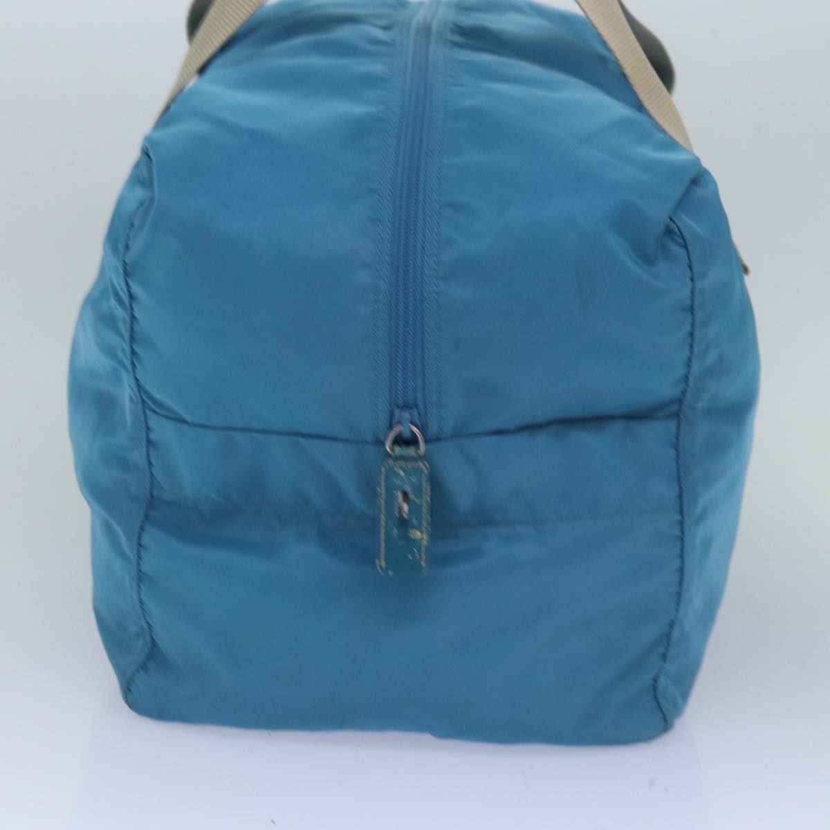 PRADA Boston Bag Nylon Light Blue Auth 77639