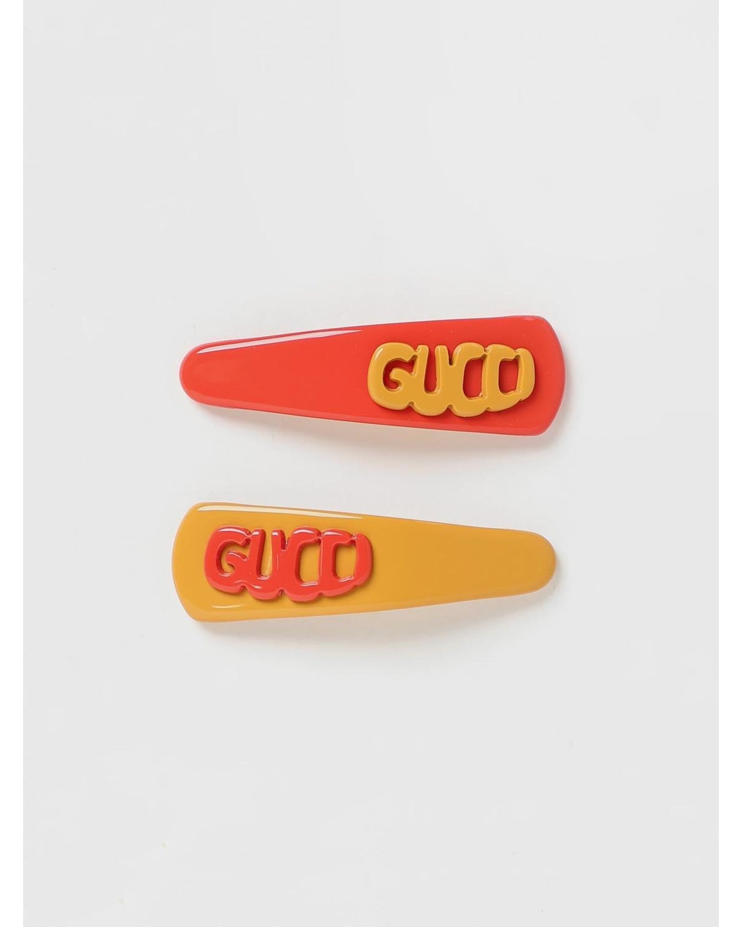 Gucci Logo Resin Hair Clips Kids Yellow Yellow