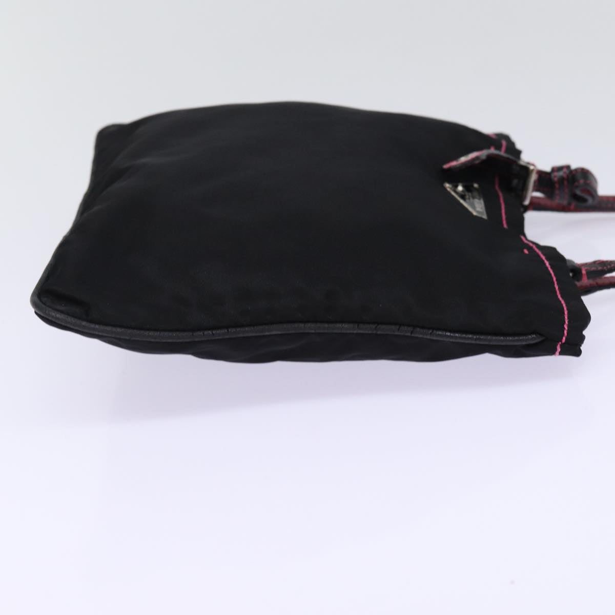 PRADA Hand Bag Nylon Black Auth 77758