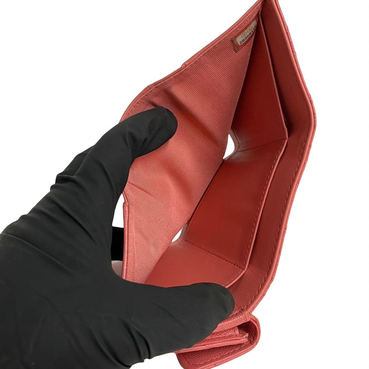 CHANEL Tri-fold wallet Matt caviar skin pink Matrasse