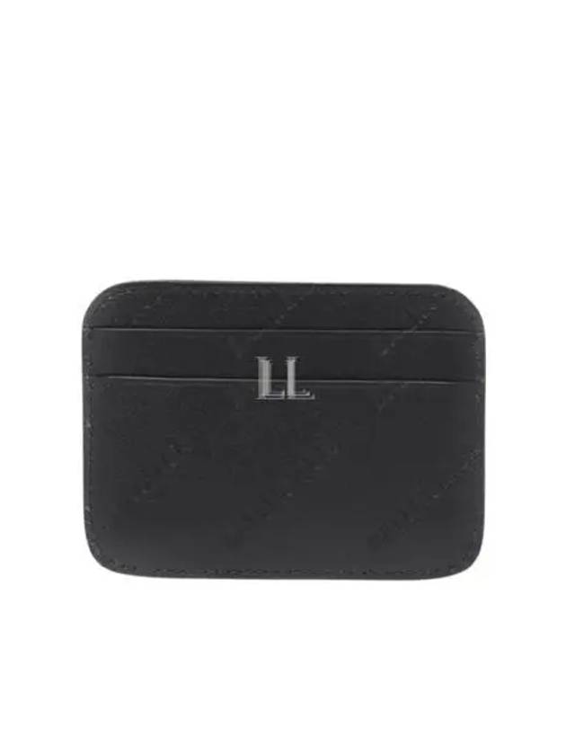Luxury Balenciaga  Embossed Logo Card Wallet Black
