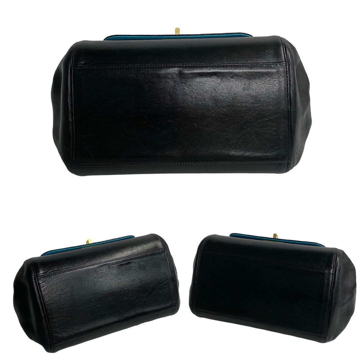 CHANEL Shoulder Bag lambskin black Chocolate bar