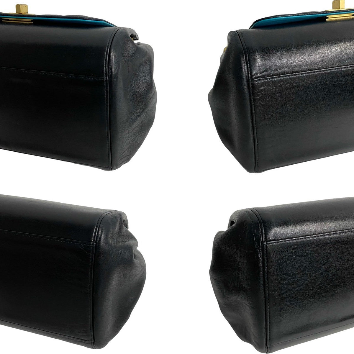 CHANEL Shoulder Bag lambskin black Chocolate bar