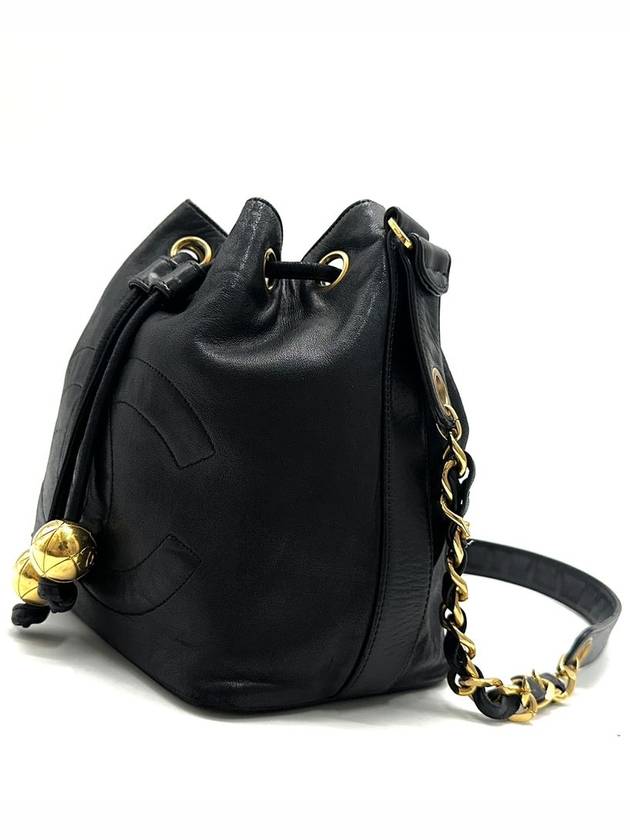 Lambskin timeless drawstring golden ball bucket bag cross Chanel
