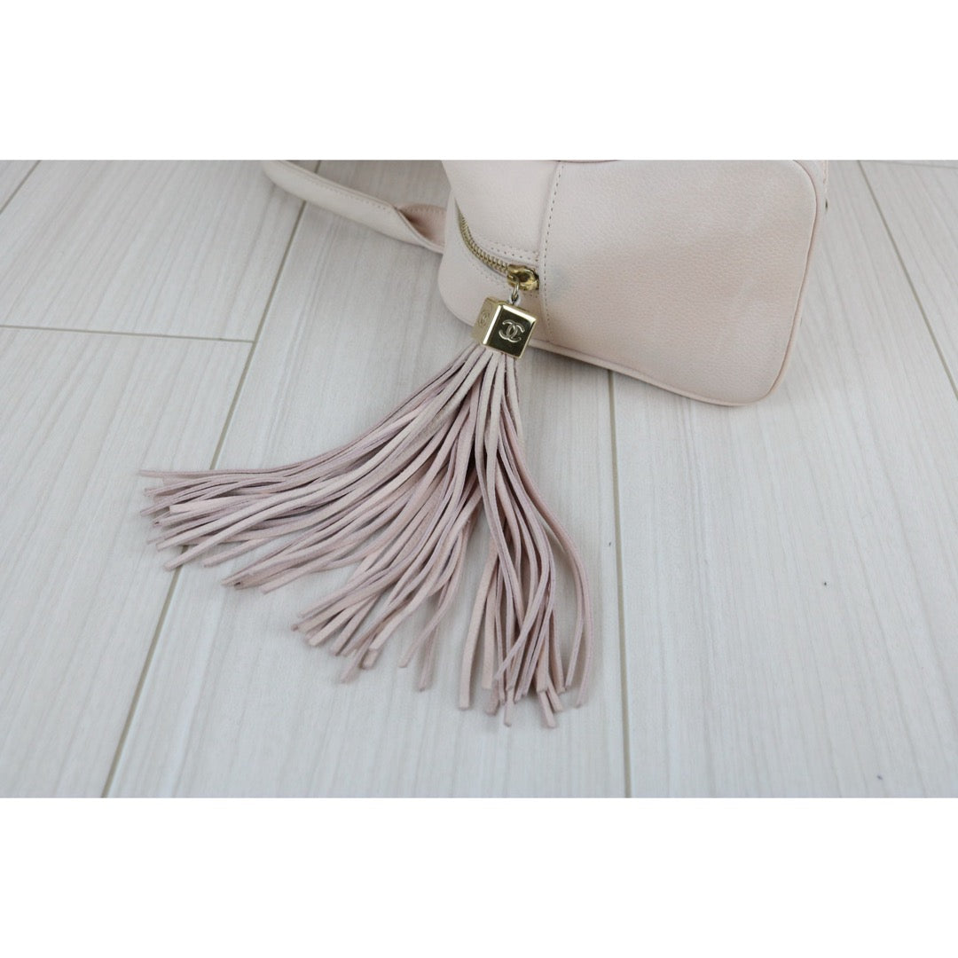 Good ( Rank AB)｜ CHANEL  Caviar Skin Leather Calf Leather Bowling Bag Hand Bag Pink Made In 2004～2005 Year｜B25030111