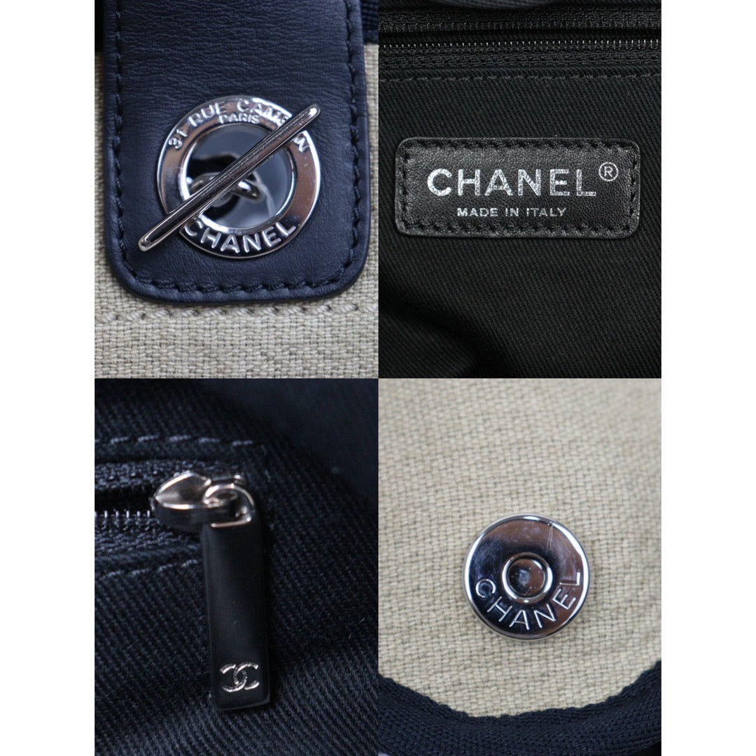 Rank A｜ CHANEL Canvas Tote Bag Khaki Large｜P24061127